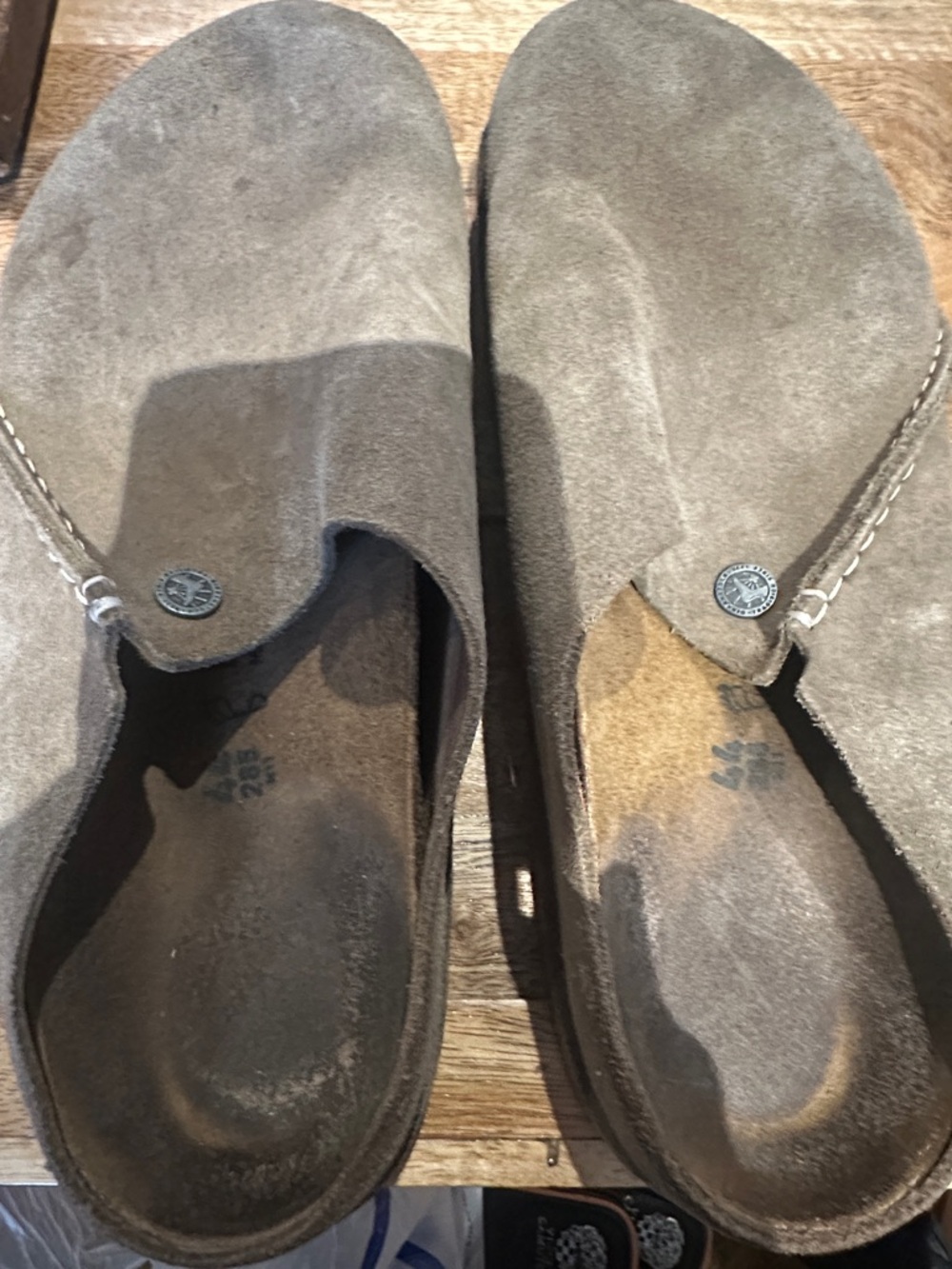 Birkenstock Suede Slip-On Clog in Taupe Brown